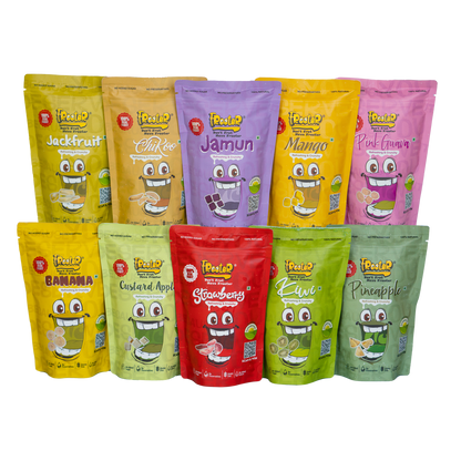 Freeter Freeze Dried Fruits Fiesta Combo Of 10 Fruit packs