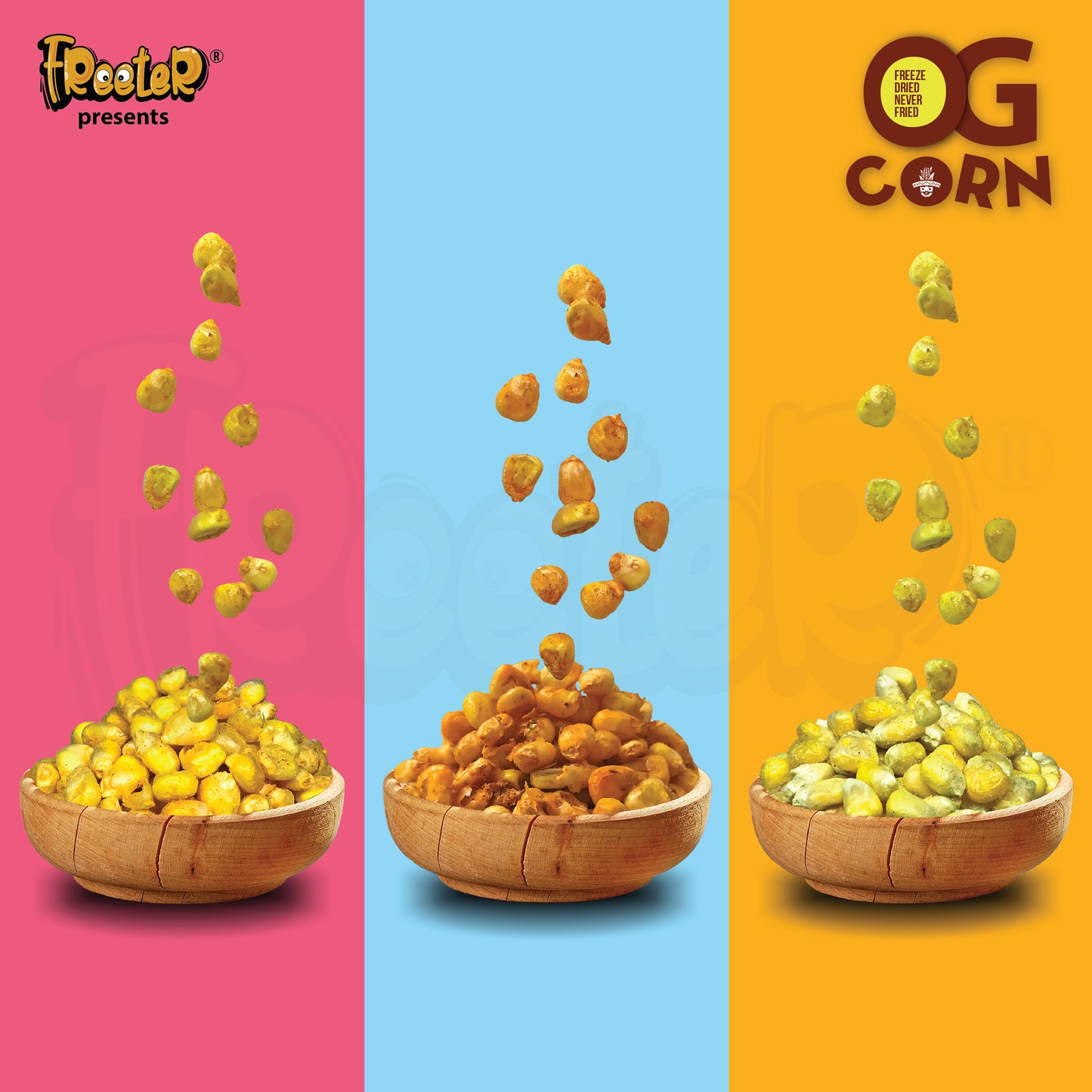 OG Corn Fiesty-Peri-Peri / Zesty Chilly Lime / Minty Masala 120gm(20gm*6)