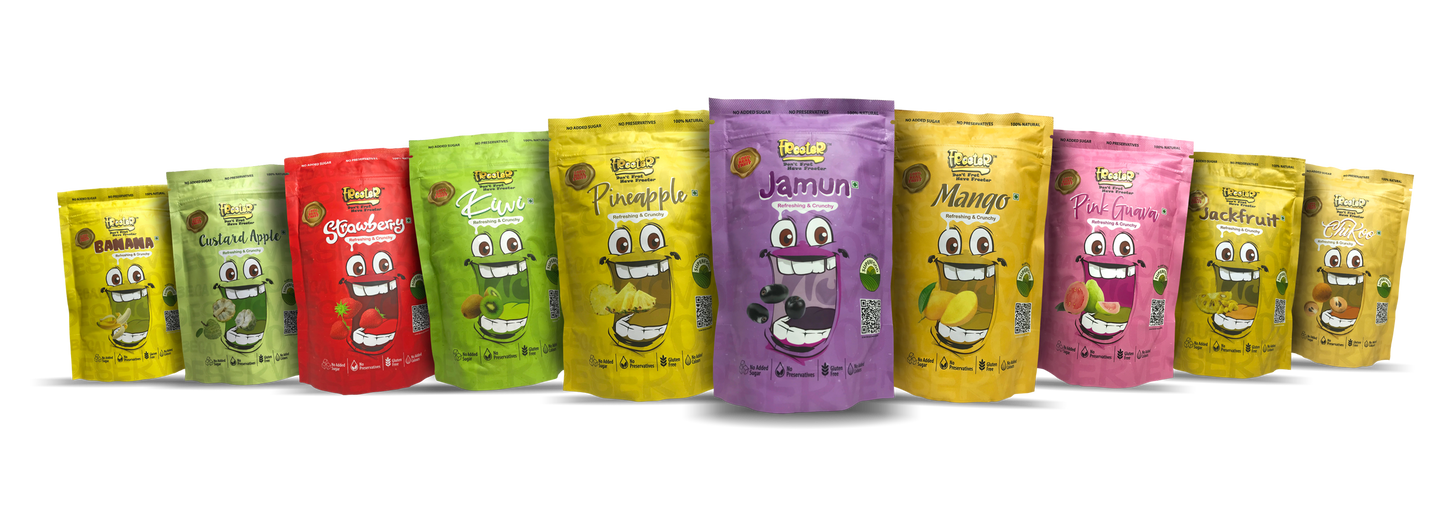 Freeter Freeze Dried Fruits Fiesta Combo Of 10 Fruit packs